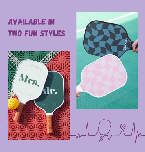 A Perfect Match Pickleball Paddle Set Engagement Gifts for Couples I I His and Hers Gifts I Includes 2 Pickleball Paddles, Carrying Bag and 2 Pickleballs