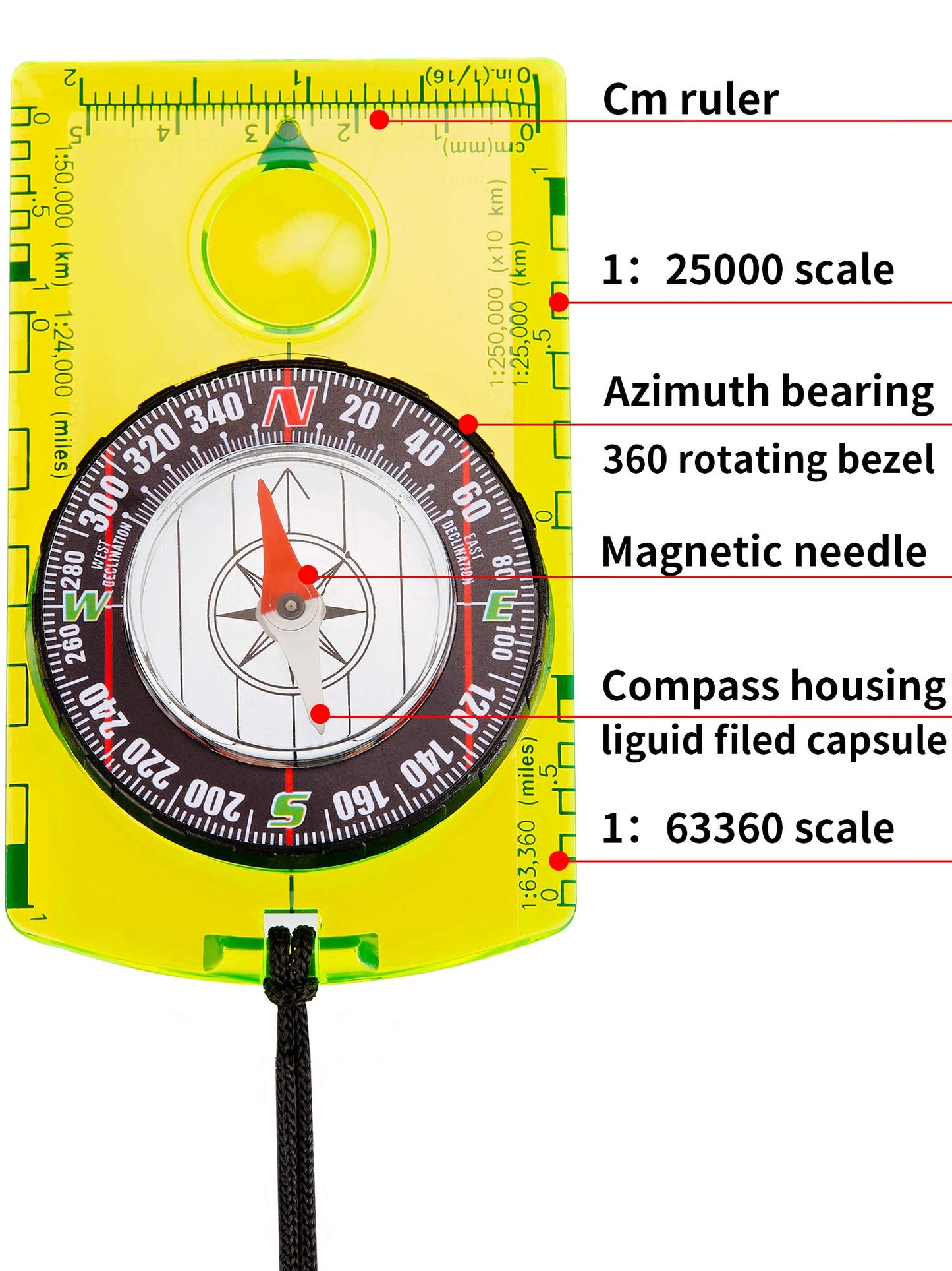 Gejoy 4 Pieces Hiking Compass Orienteering Compass Map Navigation Gear Wilderness Survival Gifts for Kids Outdoor Hunting Camping Backpacking