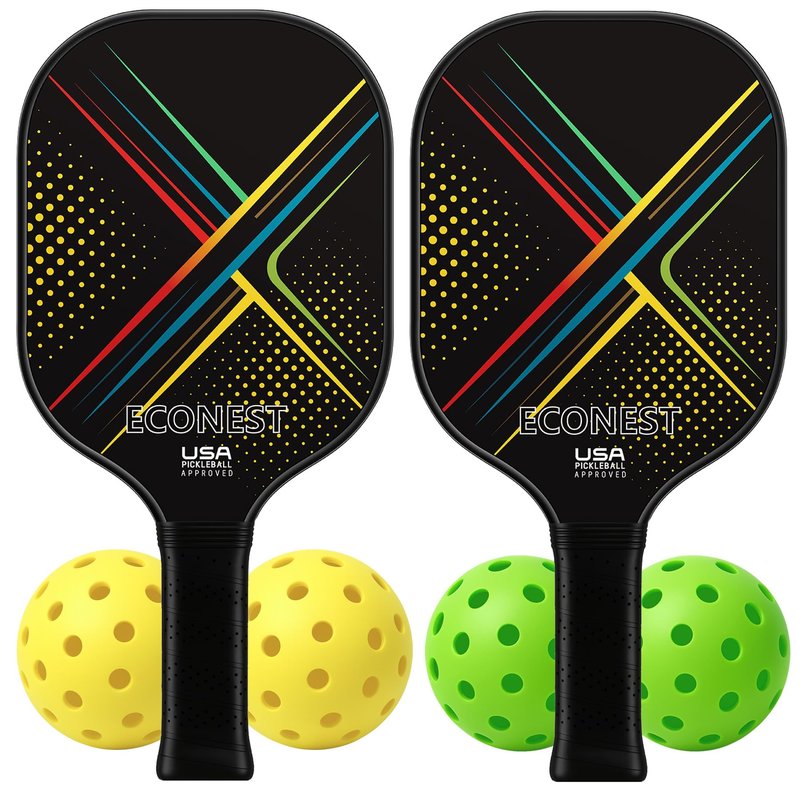 Pickleball Paddles Set of 2 - USAPA Approved Fiberglass Surface Pickleball Set with Pickleball Rackets, Precise Comfortable Grip Pickle Ball Paddle Easy Control for Beginners Intermediates