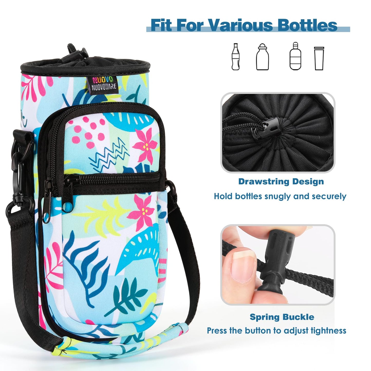 Nuovoware Water Bottle Carrier Bag, 25oz/32oz, Coloured Leaves