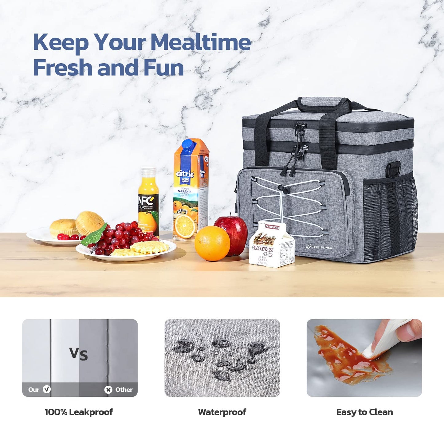 Maelstrom 30 Can Soft Cooler Bag, Double Deck Leakproof Portable Ice Chest