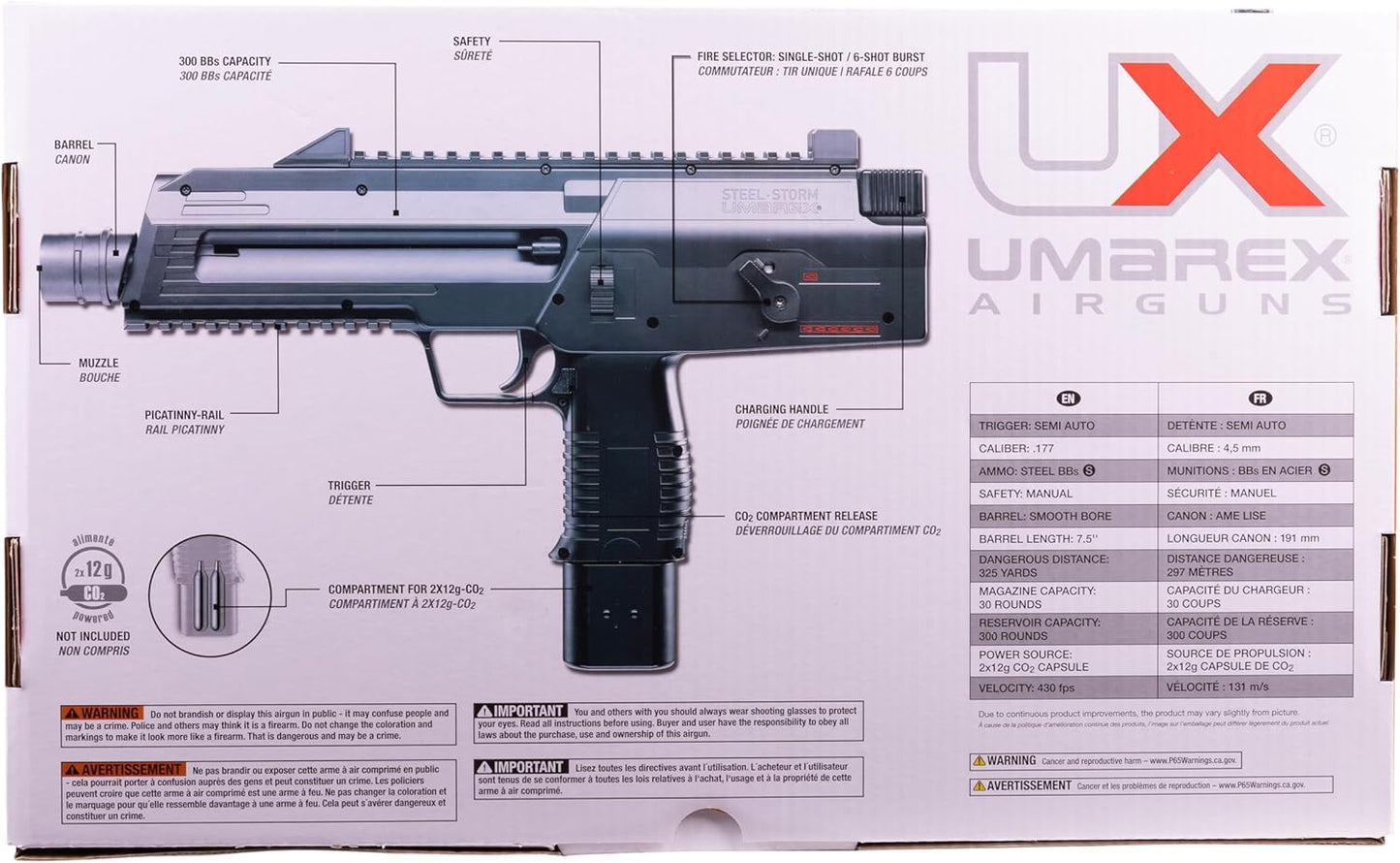 Umarex Steel-Storm .177 Caliber BB Gun Air Pistol - Sleek Black Design for Precision Shooting
