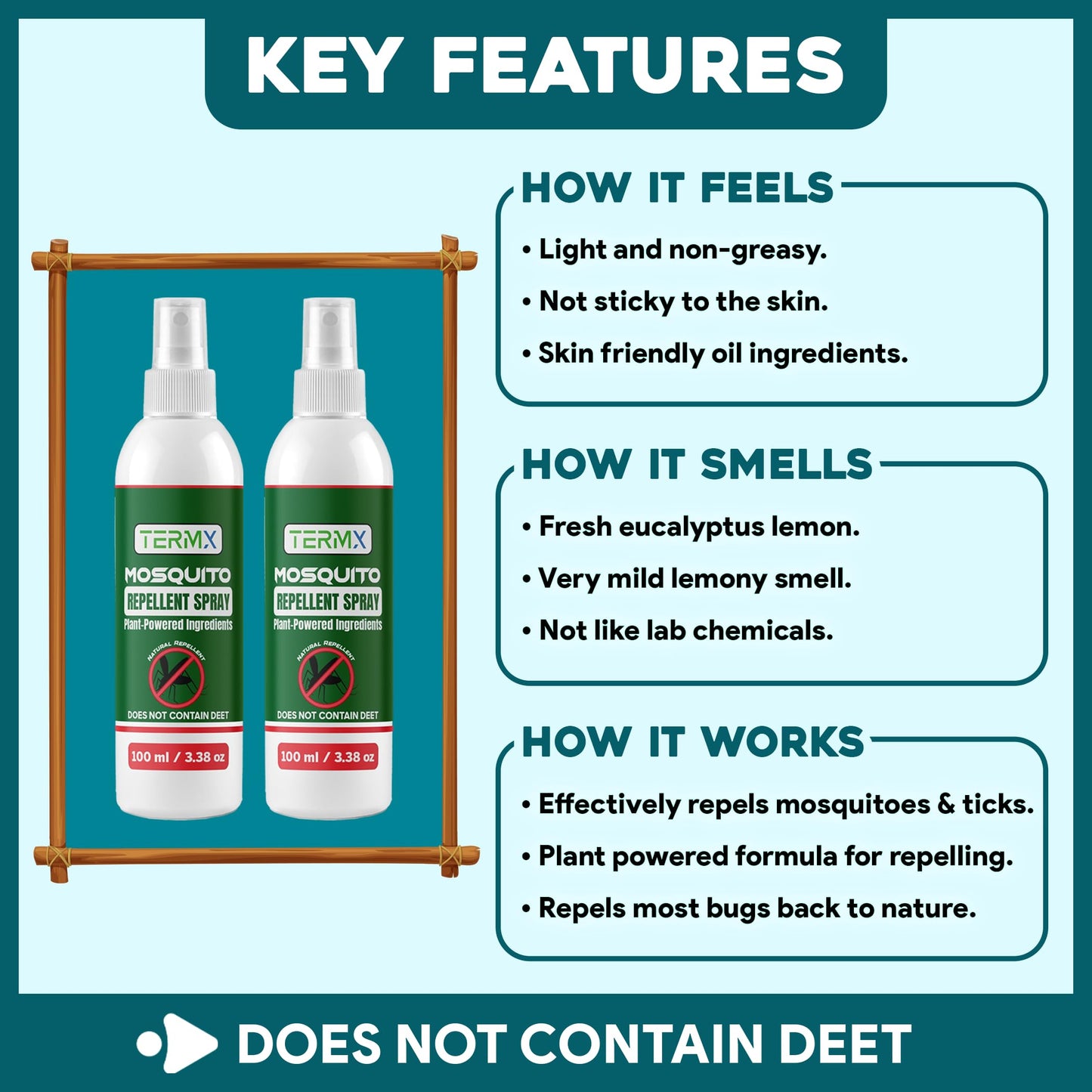 Natural Bug Spray Kids Bug Spray Travel Size TwinPack 2 X 6.75oz DEET Free