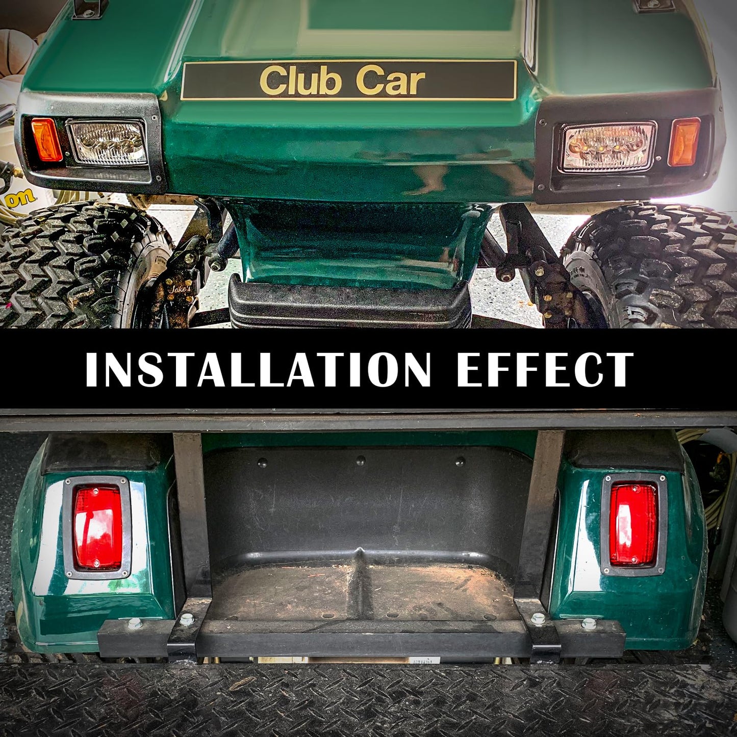 VPAHub Club Car DS LED Adjustable Light kit 48V, 2 LED headlight, 2 LED taillight, 1 Basic wiring harness, Instruction & hardware included