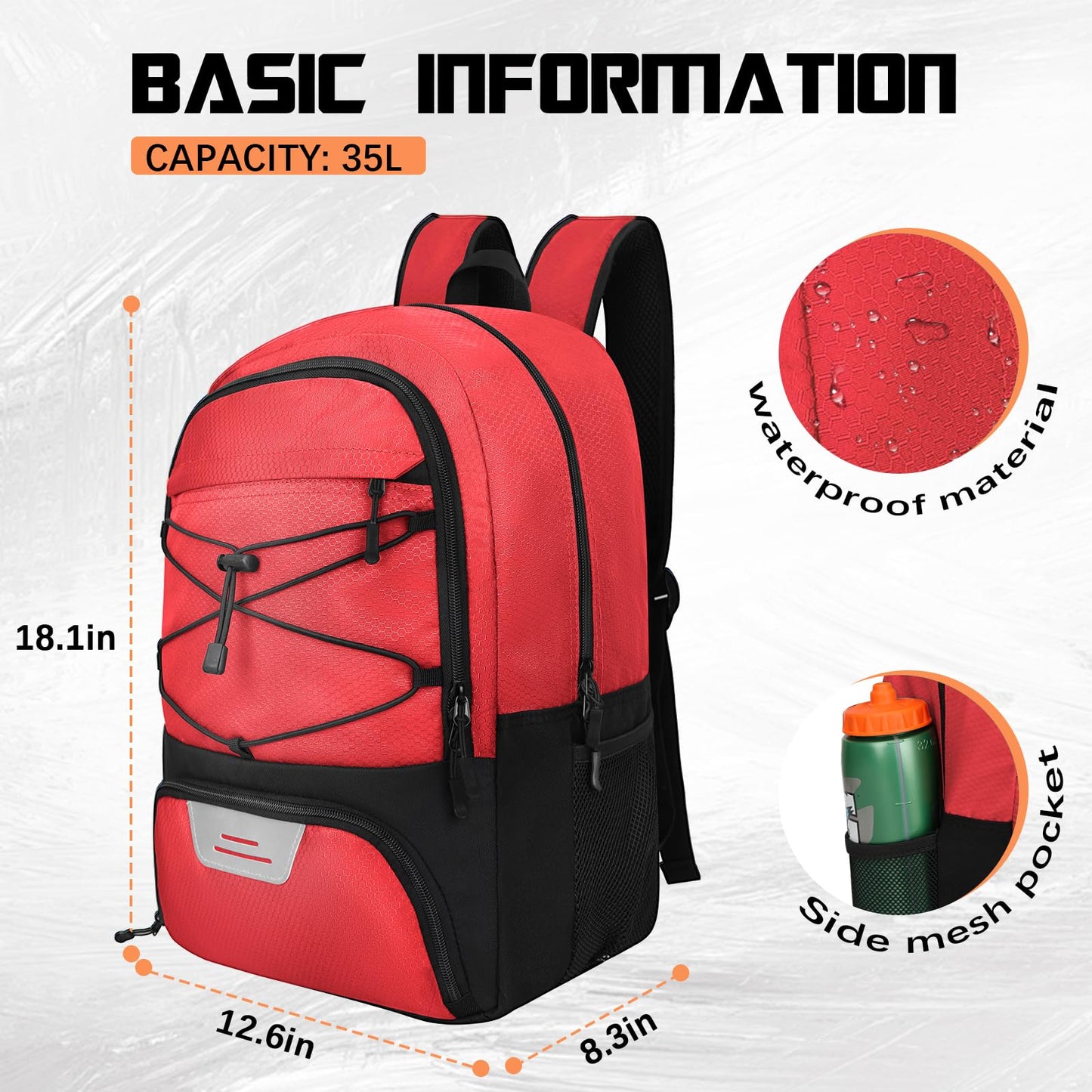 Goloni Soccer Backpack Bag with Separate Ball & Cleat Shoe Compartment, Waterproof Volleyball Basketball Backpack Sports Gym Backpack for Teen Girls Boys Men Women Kids