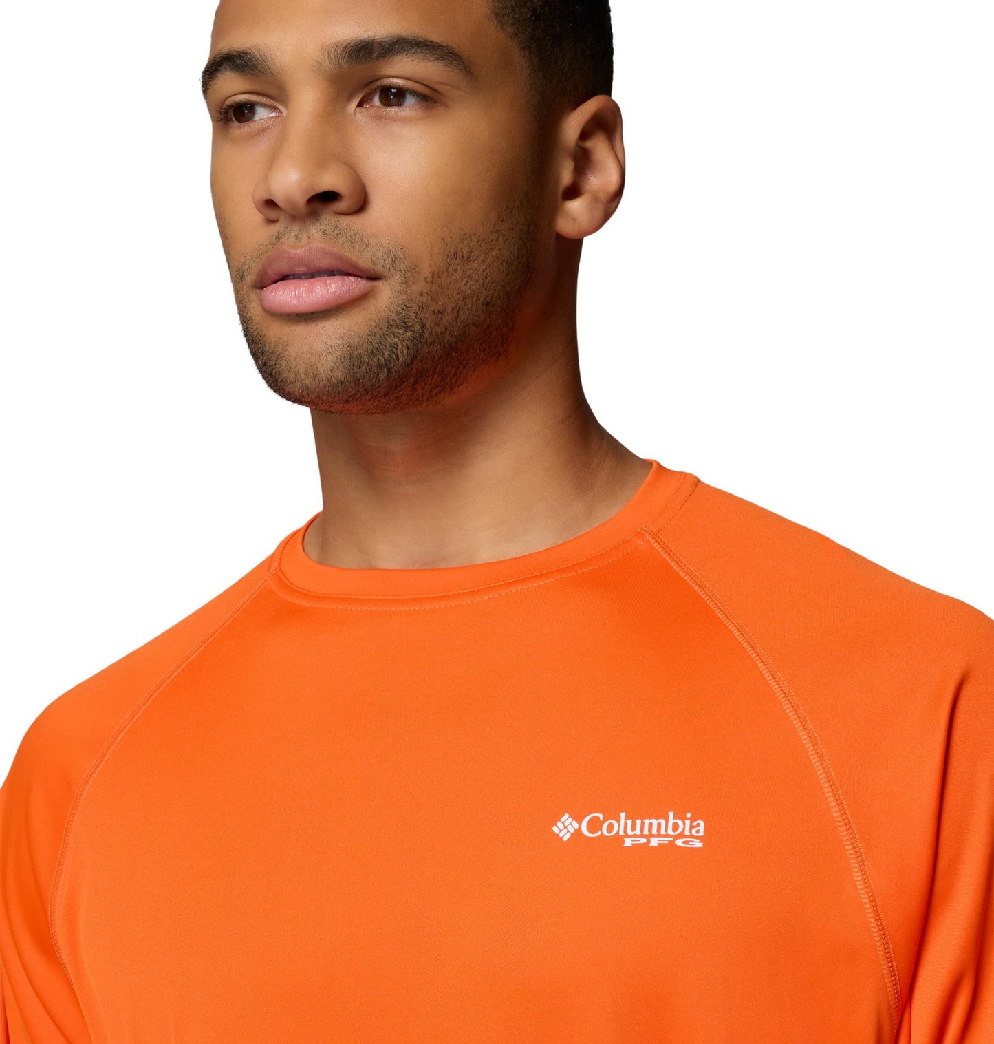 Columbia Men's PFG Terminal Tackle Long Sleeve Fishing Shirt, Spark Orange/White Logo, 4X