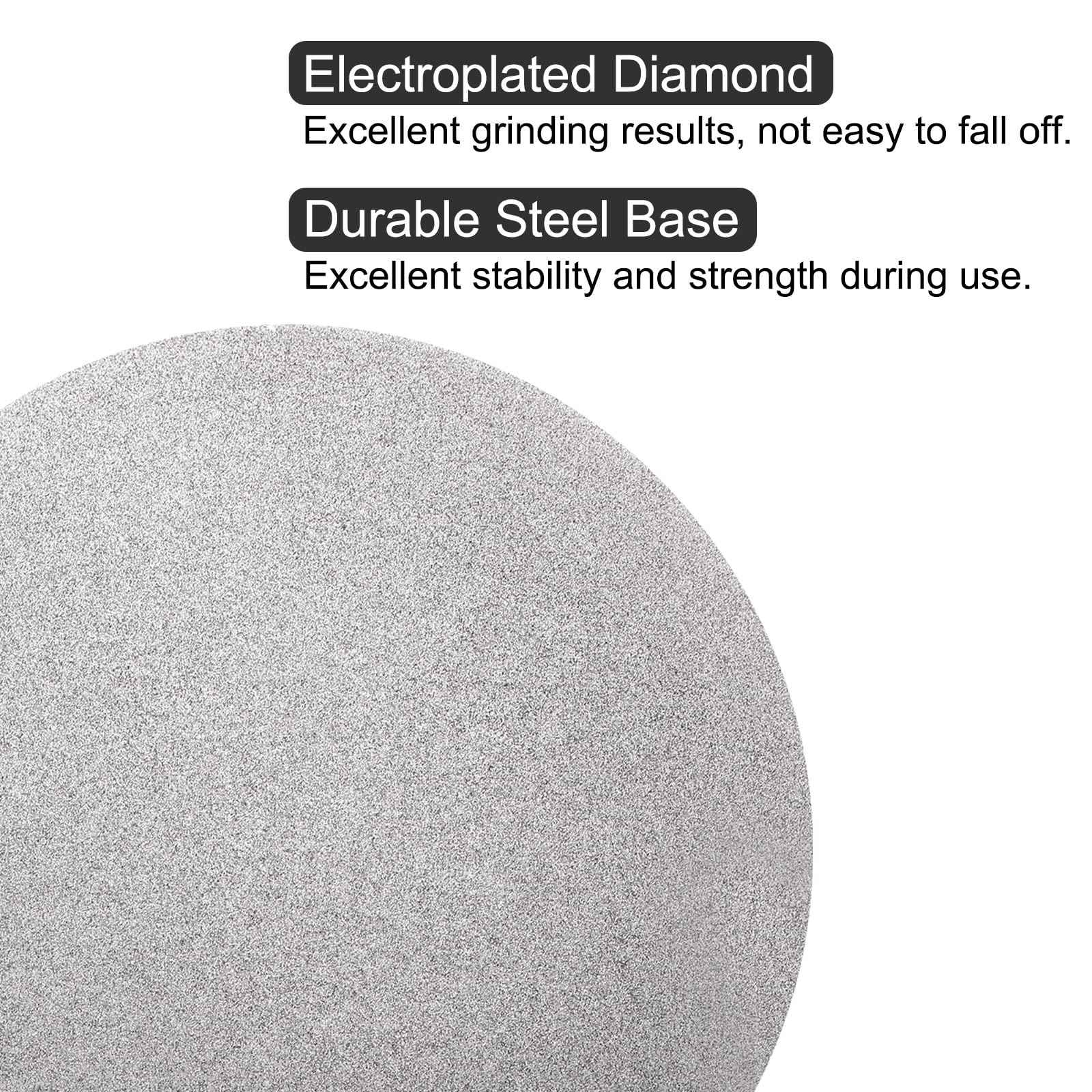 uxcell Diamond Sanding Grinding Disc, 8-Inch (200mm) Grit 120 No Center Hole, Flat Lap Disk Polishing Discs Abrasive Wheel for Gemstone Tile Porcelain Glass Stone Metal