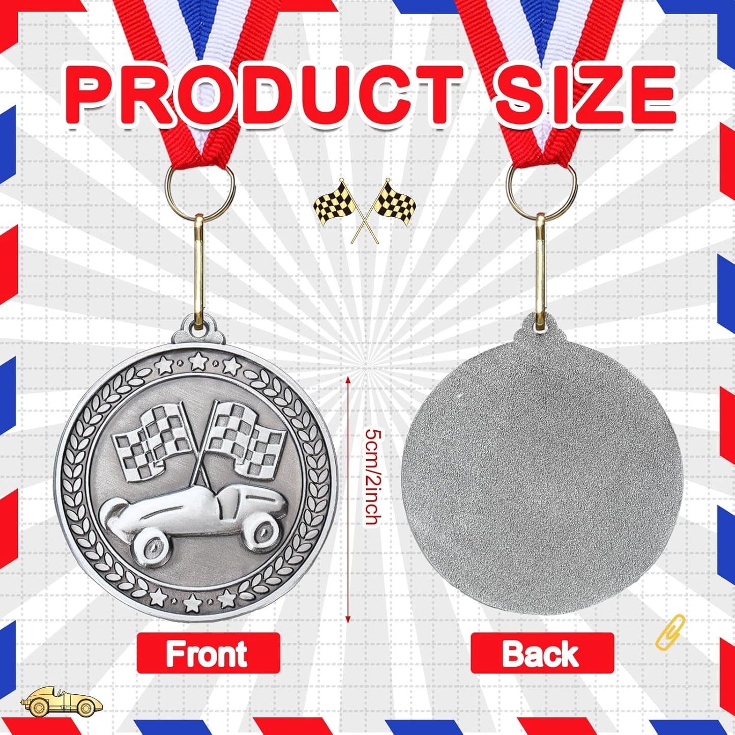 Remuuly Silver Medals - 30 Pcs 2'' Sports Awards for Basketball, Soccer, Volleyball & Hockey | Includes Neck Ribbons