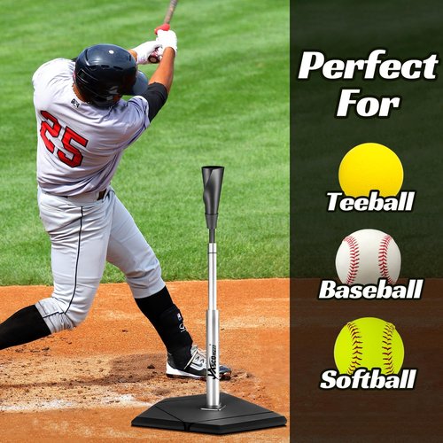 JASCOPRO Baseball & Softball Batting Tee - Height Adjustable 24-46 Inches, Portable Design