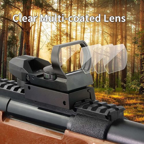 Beileshi Reflex Sight - Adjustable 4 Reticle Styles & 5 Brightness Settings | Red Green Dot with 20mm Rail Mount