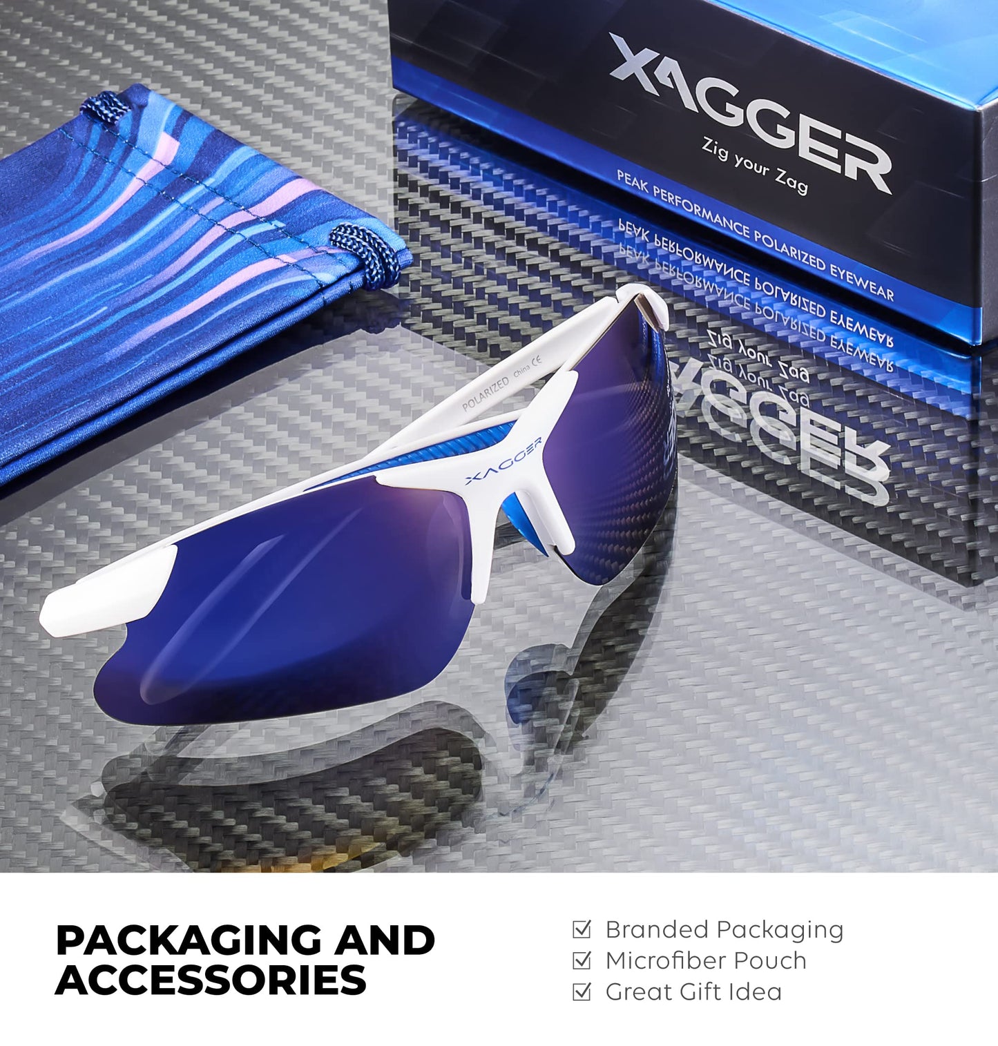 Xagger Kids Youth Polarized Sports Sunglasses for Boys Girls Baseball Softball Glasses TR90 Frame