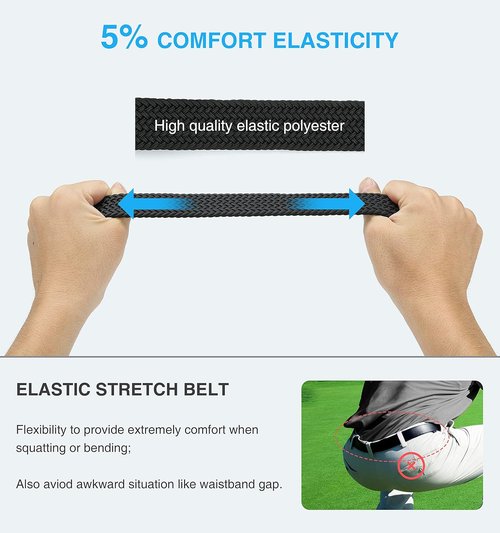 CHAOREN Men's Braided Stretch Golf Belt - Perfect Fit for Casual Pants, Shorts & Jeans