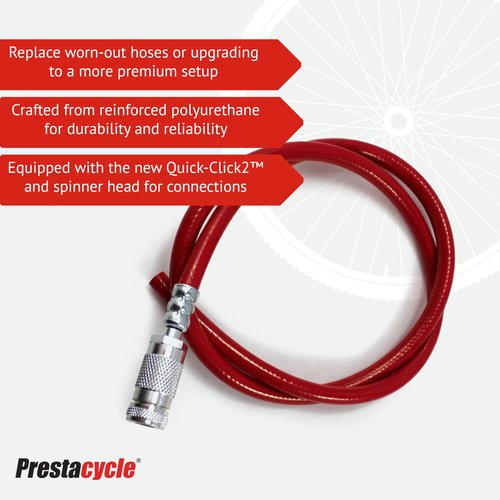 Pump Upgrade Hose - 3-Way Presta Air Hose - 36" Red