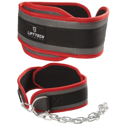 Lift Tech Fitness Dip Belt for Weight Lifting - Pull Up Weight Belt for Men and Women - Weight Belt with Chain for Powerlifting, Strength Training - Waist Belt for Weight Lifting - One Size