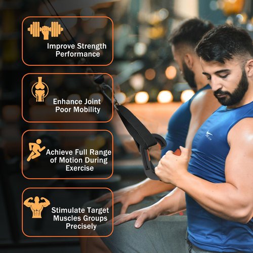 Folaps Pull Up Handles Neutral Grip: Portable Barbell Grip with 2 Detachable Straps for Cable Machine LAT Pull Down T-bar Row Deadlift Shrug
