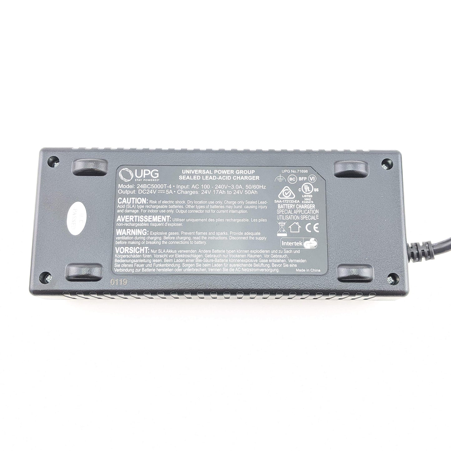 Pride Mobility Charger ELE1803474 - Fits Scooters and Power Wheelchairs - 24V 5A - UPG 24BC5000T-4 71698 Y
