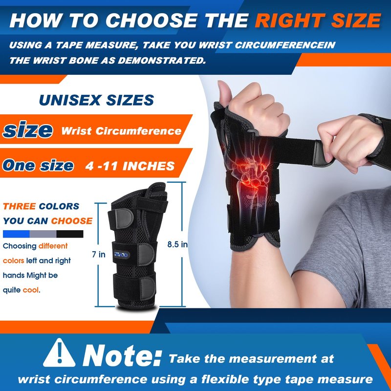 TISMOD Wrist Brace with Thumb Support,Thumb Spica Splint Left Hand for De Quervain's Tenosynovitis Brace, Thumb Brace Left Hand for Women/Men, One Size-Black-Left