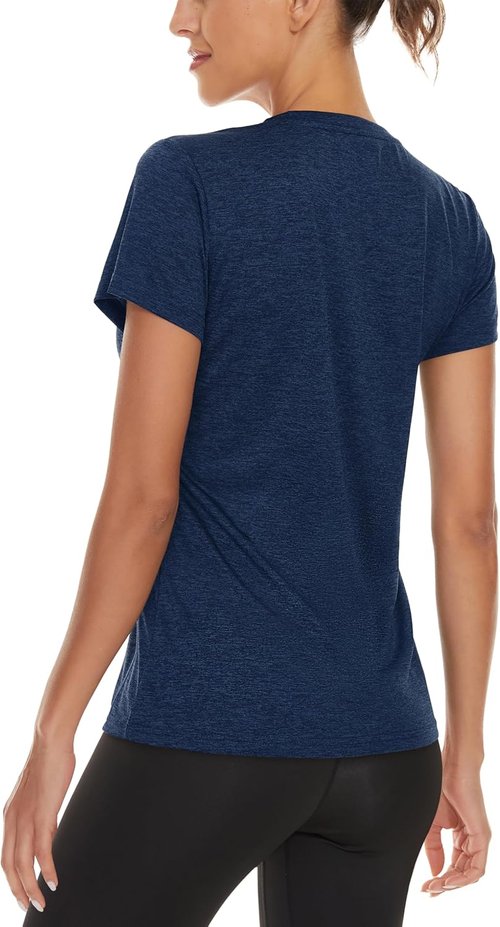 MAGCOMSEN Women's V-Neck Running Tees - Moisture-Wicking Short Sleeve Shirts | 2-Pack Summer Essentials