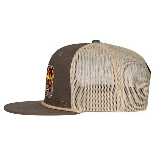 Lazy J Ranch Olive & Tan Apache Hereford Bull Classic Trucker Rope Hat - Lazy J Ranch Hats Adjustable Unisex Country Hats, Vintage Trucker Hat, Rope Hat