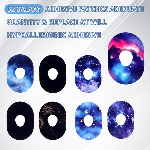 32 Pack Adhesive Patches Compatible with Dexcom G7,Sensor Covers Breathable Patch Pre Cut Adhesive Tape CGM Patches, Mixed Style Adhesive Tape Stickers, Waterproof Flexible Pre-Cut, Long Lasting