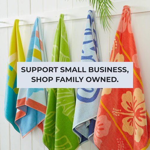 Great Bay Home 100% Cotton Beach Towels - Absorbent 30 x 60" Blue Pool Towels for Adults & Kids