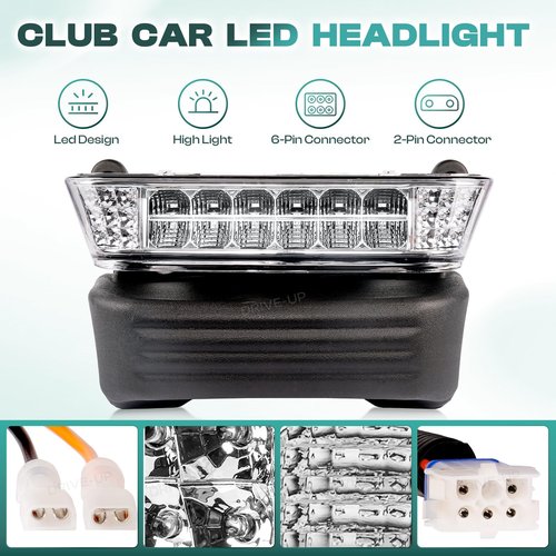 DRIVE UP Golf Cart LED Light Kit for Club Car Precedent 2004-2008.5 Electric Models, Replaces 12V Club Car LED Headlight and Taillight Assembly OEM 102524801, 1025290-01