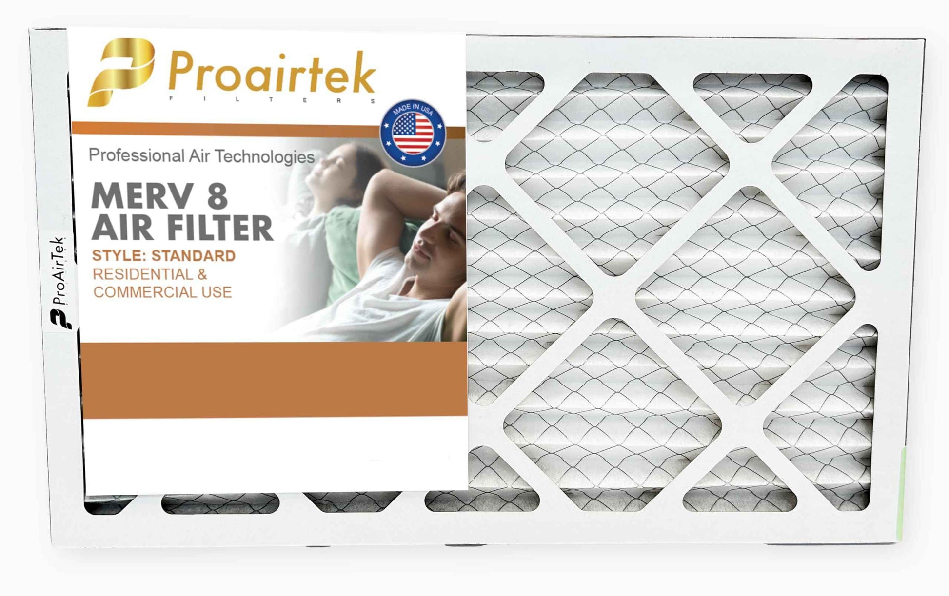 Proairtek AF12201M08SWH Model 12x20x1 Air Filter, MERV 8; Ideal for Anyone Wanting Crisp Air in Their Home