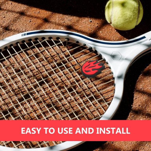 Kisangel Tennis Racket Vibration Dampener, Fire Flame Silicone Shock Absorber Red Tennis Dampners for Enhanced Comfort and Control