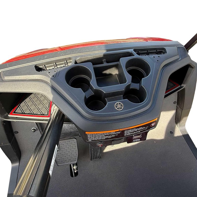 Xtreme MATS Compatible with Yamaha Drive2 Double Diamond Rubber Dash Liner Mat for Golf Cart Cubbys and Dashes - Fits YAM DR2 only - Golf Cart Accessory (Red Trim, Yamaha Drive2)