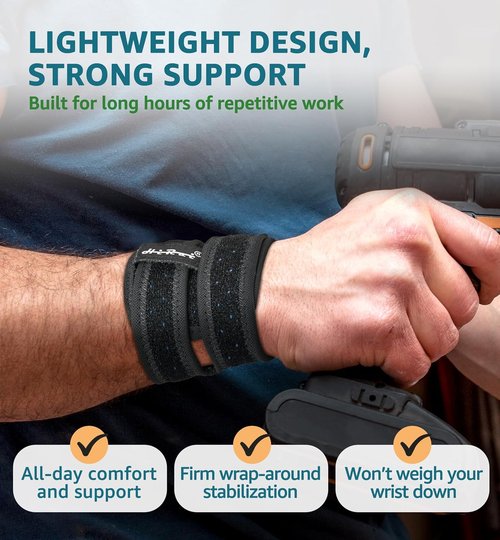 HiRui Wrist Brace - Adjustable Support for TFCC Tears & Carpal Tunnel Relief | One Size (Black)