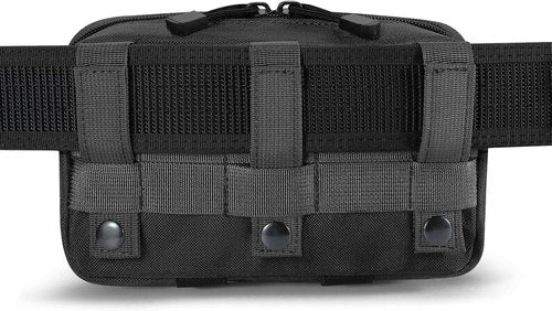 **Skiennix Tactical MOLLE Admin Pouch - Laser Cut EDC Utility Bag with US Flag Patch & Keychain**