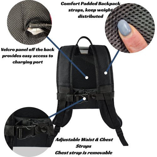 Backpack Fit for Rhythm P2 and React Health POC2000–Lightweight, Mesh Ventilated, Storage for Rhythm P2 Accessories-Fits Only E6/E7 Models–Will NOT Fit Rhythm P2-S4 or Larger Units