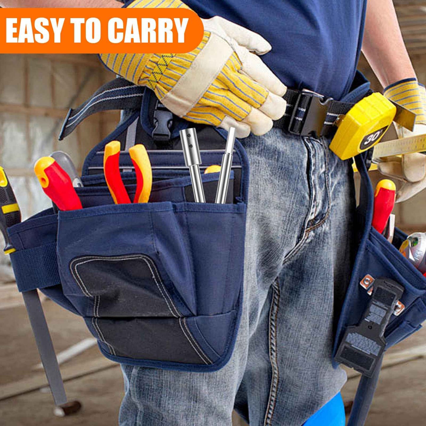 FALESOUL 3Pcs Forstner Bit Extension for 3/8" Round Shank, High-Carbon Steel Wood Spade Drill Bit Extender, for Adding Over 8+3/4 inches to 5+3/8 inches inches of Drilling Depth (10+6.7+6.6 inch)