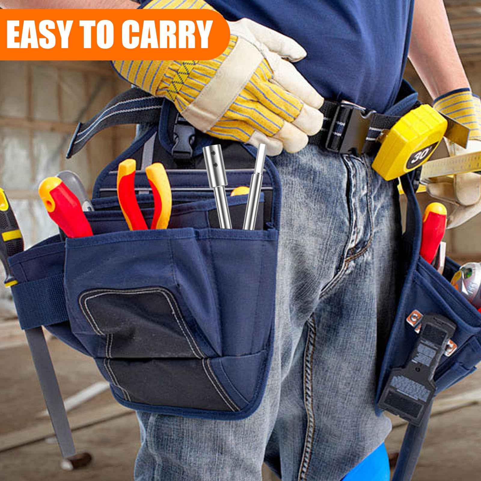 FALESOUL 3Pcs Forstner Bit Extension for 3/8" Round Shank, High-Carbon Steel Wood Spade Drill Bit Extender, for Adding Over 8+3/4 inches to 5+3/8 inches inches of Drilling Depth (10+6.7+6.6 inch)