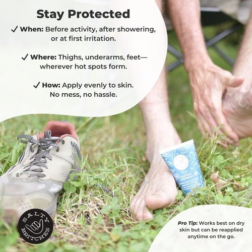 Salty Britches Waterproof Anti Chafing Ointment, Chafing Gel, Half Marathon Essentials, Anti-Chafe, Military Gear Essential, Running Essentials, Gifts for Runners - Berry Oil Scented - 1pk