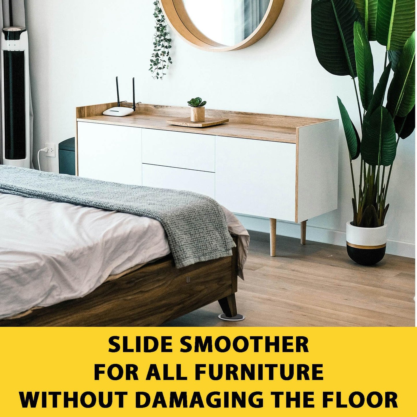 8 Pieces Furniture Sliders, 9 1/2" Sliders for Carpet Hardwood Floors Large Heavy Furniture, Reusable Heavy-Duty Gliders Movers Plastic Moving Pads Protectors (8 PCS 9 1/2" Beige)