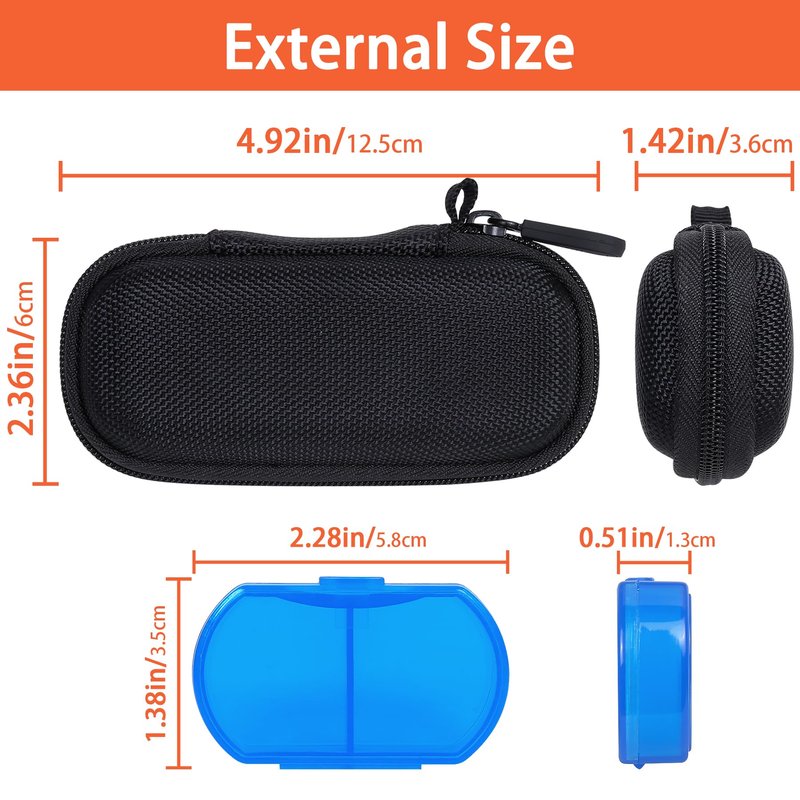 Hard Storge Case Replacement for AliveCor Kardia Mobile ECG Monitor Device 6/1L /SHANREN Heart Rate Monitors with Pill Organizer by Aenllosi