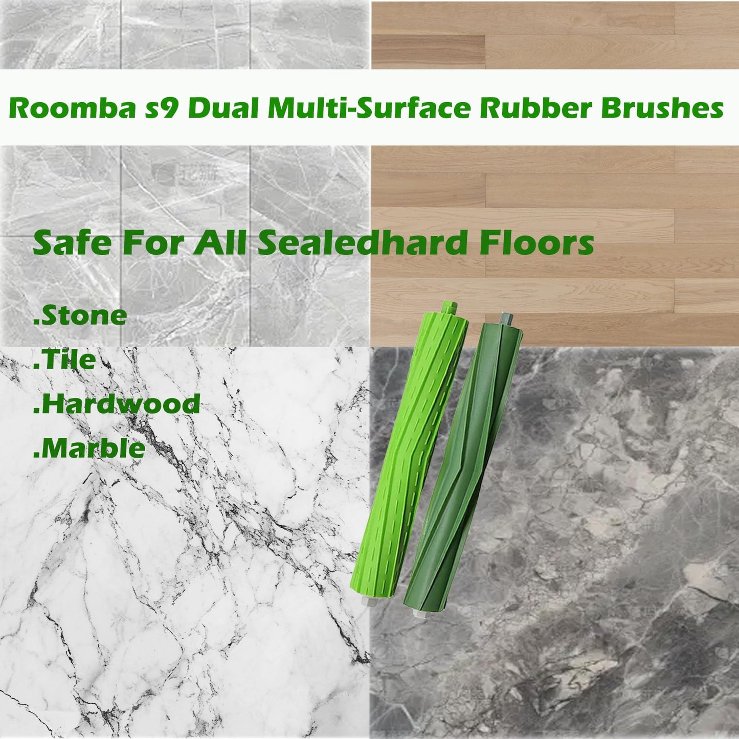 DovLazm 3 Set S9 Replacement Roller Brush Compatible for Roomba S9 (9150) S9+ S9 Plus (9550) S Series Vacuum Cleaner,Vacuum Cleaner Multi-Surface Rubber Roller Brushes