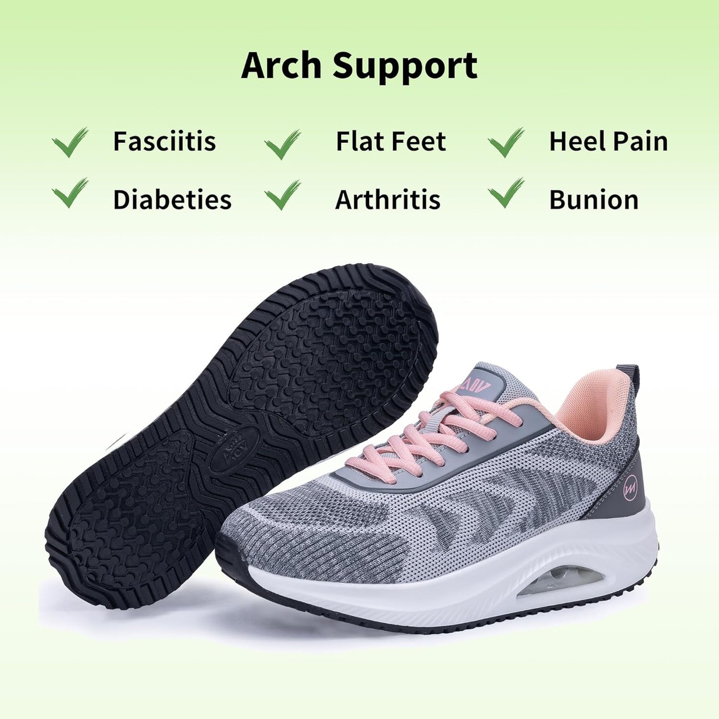 RomenSi Women's Arch Support Walking Shoes - Orthotic Fashion Sneakers for Plantar Fasciitis | Sizes 5.5-11