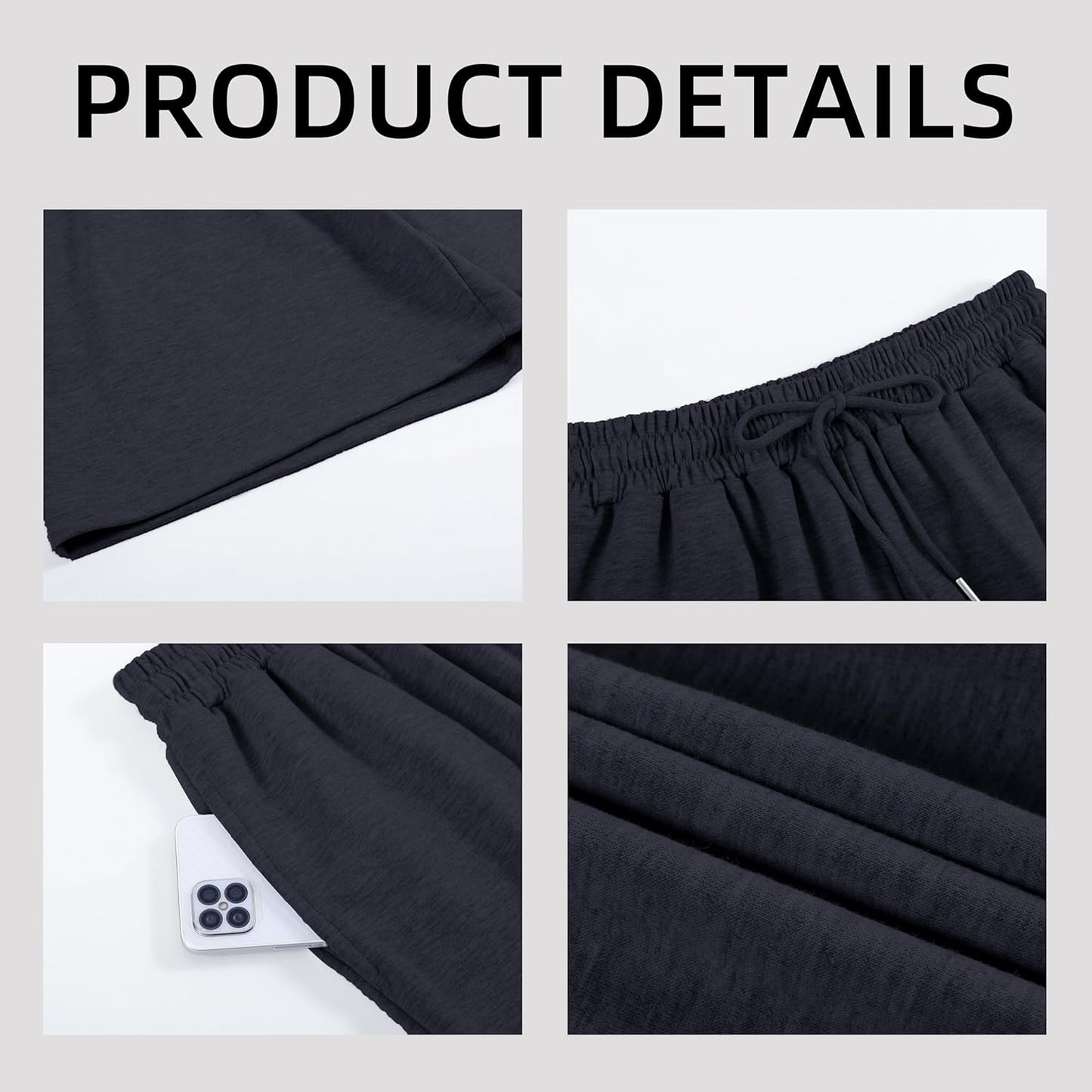 Skiennix Women's Athletic Shorts - Loose Summer Jogger with Drawstring Waist & Pockets