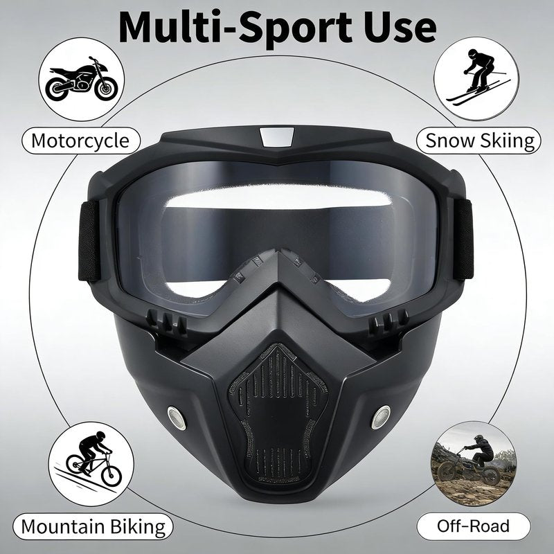 Motorcycle Face Mask Full Face,Dirt Bike Goggles Motocross, ATV, Offroad, Riding Racing Goggles for Men Women,Paintball Mask for Halloween Cosplay Paintball Game Props Party