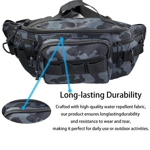 Chardime Fanny Pack for men -tactical fanny pack for men, Sports and Outdoor Activities,Multiple Pockets and Compartments(black-2)