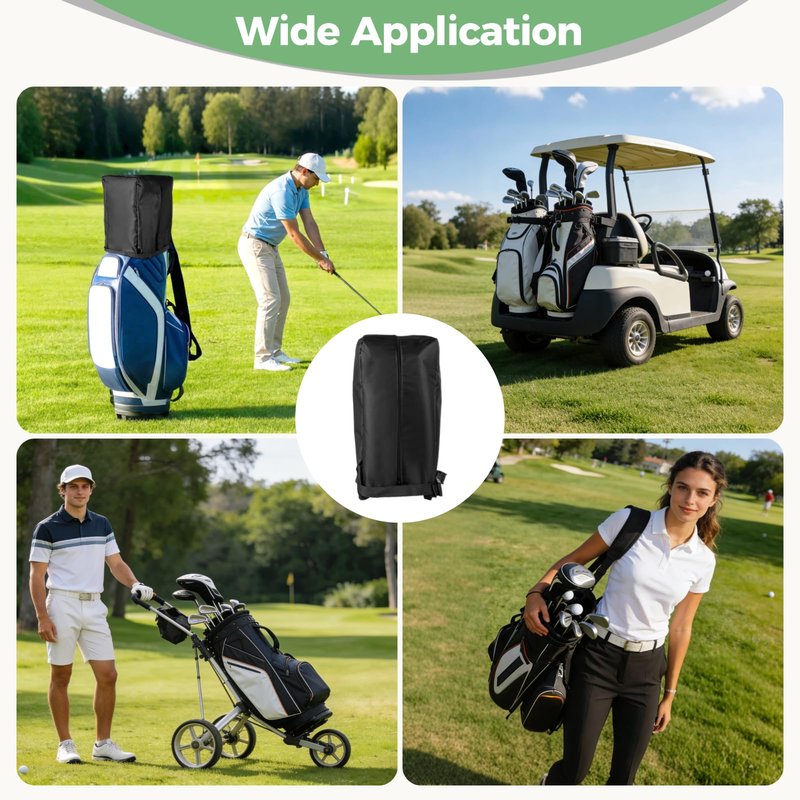 TIMCORR Golf Bag Cover,34 x 33 x 20 in Golf Bag Rain Cover,Waterproof & Dustproof Golf Bag Cover Hood with Front Zipper, Adjustable Straps and Bottom Opening Design, Fits Stand & Cart Bags (Black)