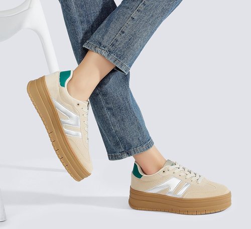 LUCKY STEP Women's Platform Sneakers - Classic Retro Style with Thick Rubber Sole | Casual Low Top Walking Shoes