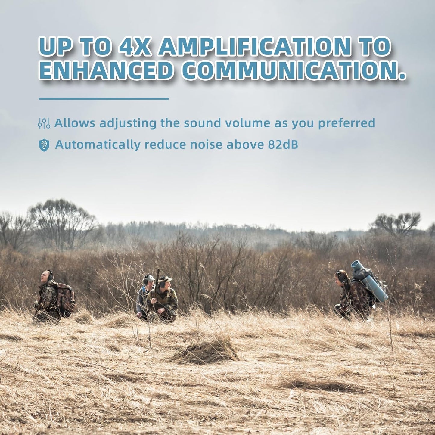 PROHEAR Electronic Ear Protection Muffs - 4X Sound Amplification & NRR 23dB Noise Reduction | Black