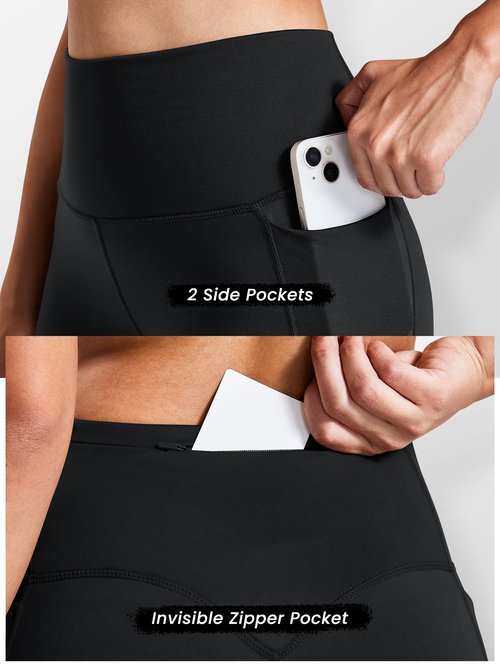 AVGO Womens Fleece Lined Leggings Winter Thermal Thermal Underwear Butt Lifting Yoga Compression Pants with Pockets (Black, Small)