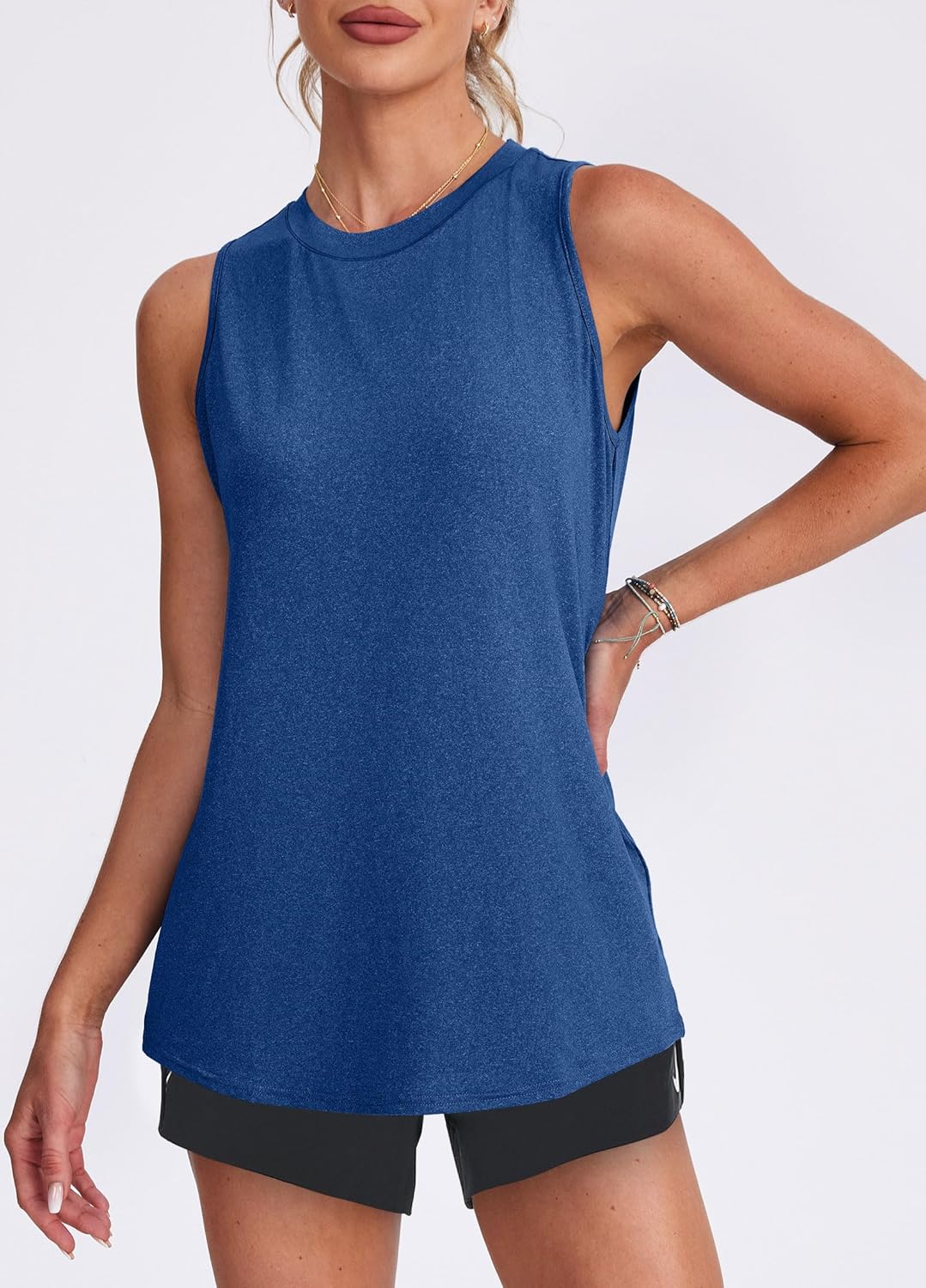 Skiennix Women's Workout Tank Tops - Lightweight Sleeveless Athletic Shirts for Yoga & Running | Loose Fit
