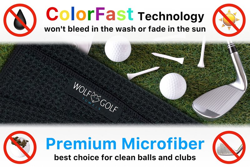 Wolf Golf Towels Golfhub Golf Towel | Embroidered in USA | Golf Accessories for Men or Women