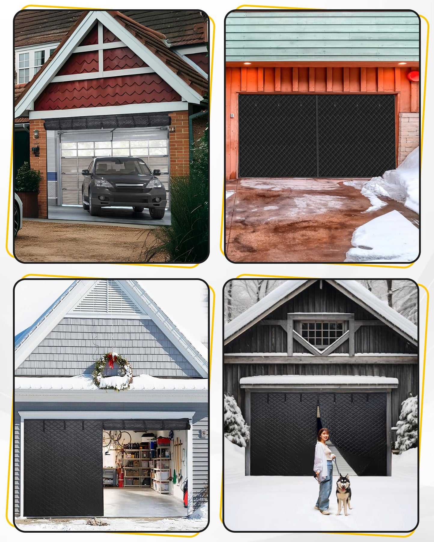 Erfolkerz Magnetic Closure Thick Garage Door Insulation Kit,16'* 7' Insulated Door Curtain for Winter,Garage Door Panel Cover for Heat Insulation,Weatherproof, Windproof, Soundproof