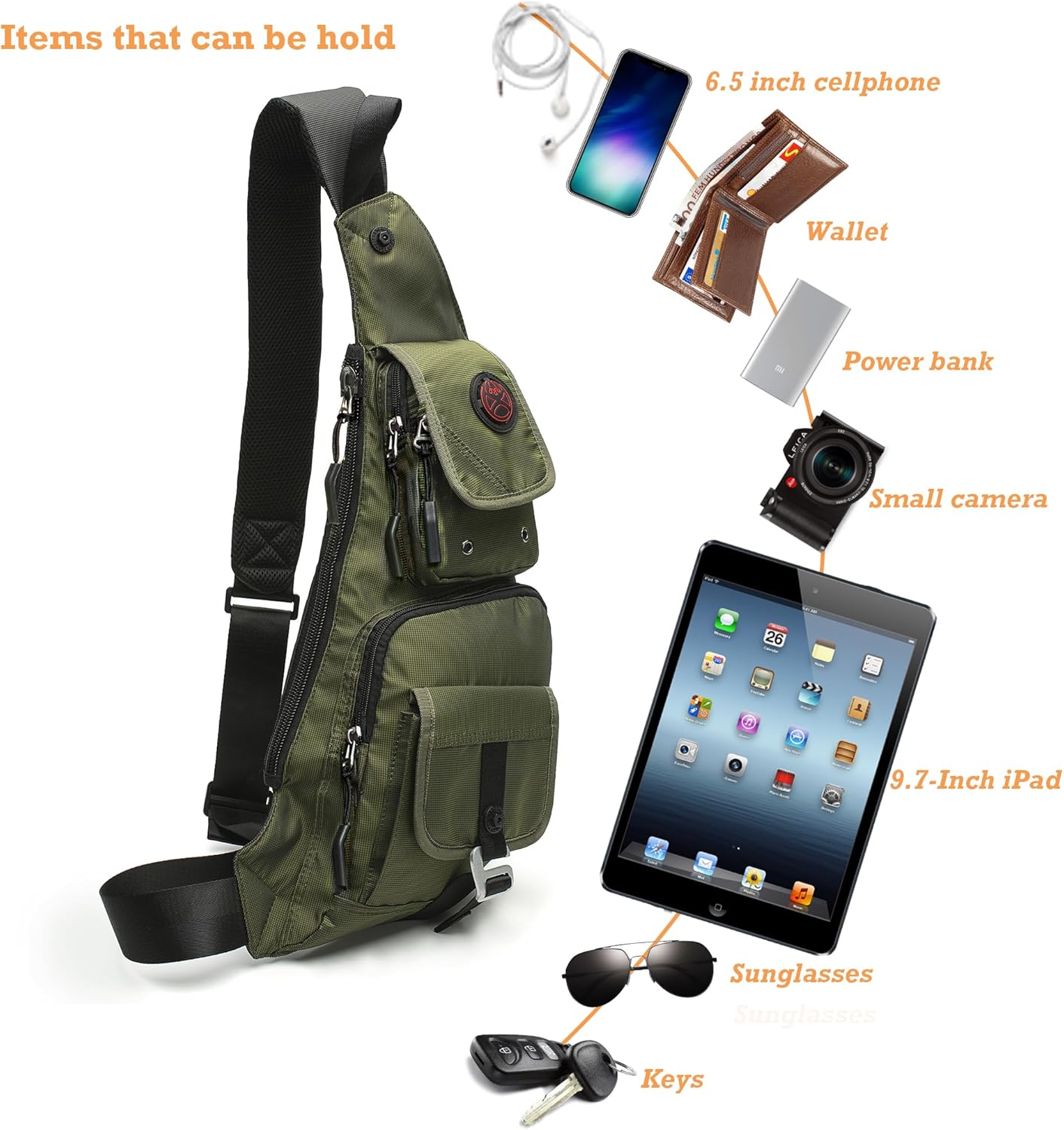 NICGID Sling Bag Chest Shoulder Backpack Crossbody Bags Casual Daypack for Men Women